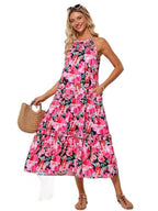 Ruffle Printed Maxi Dresses