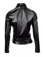 Mosaic Studs Lapel PU Leather Shirts