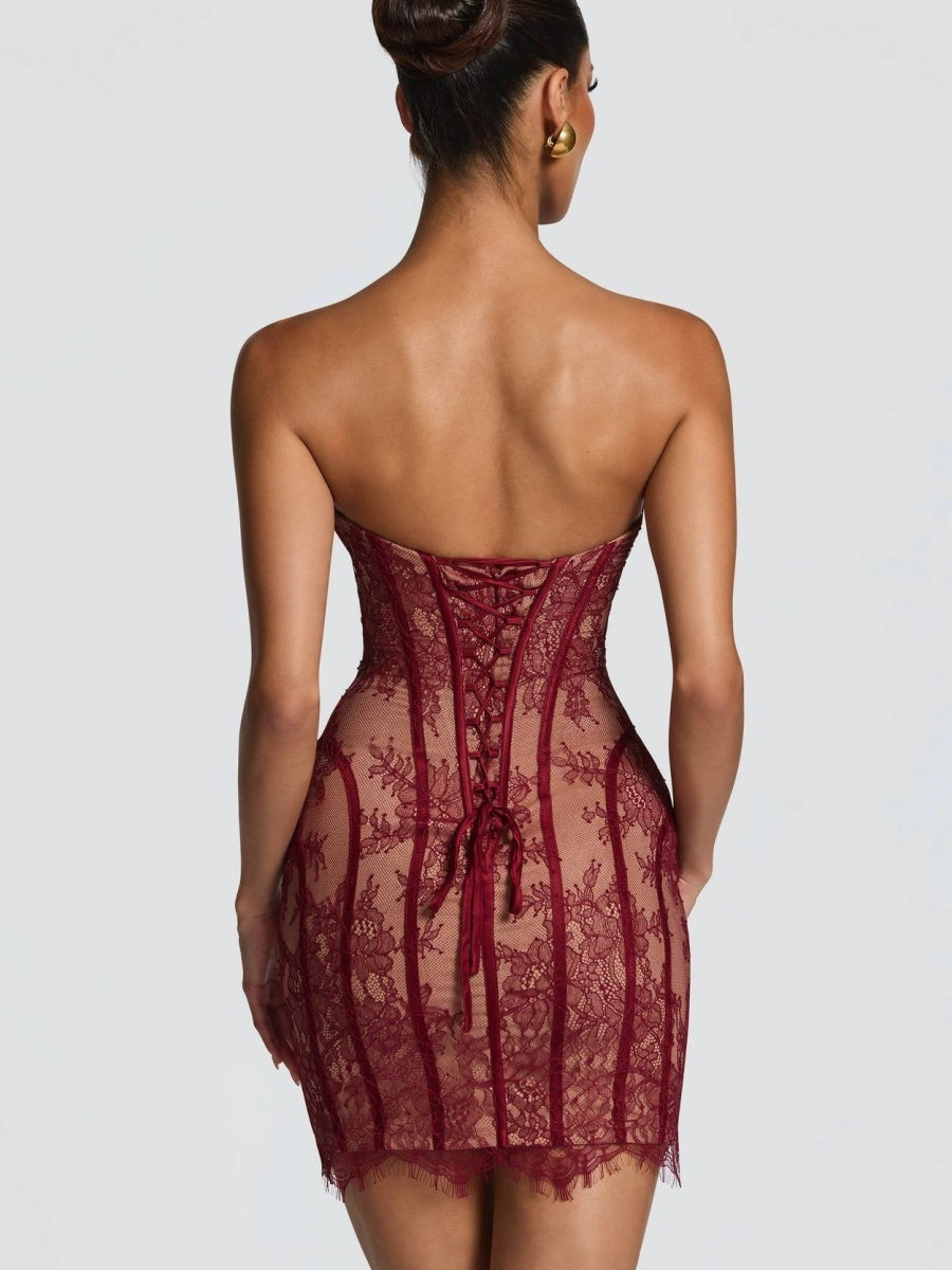 Lace Waist Corset Hip-hugging Formal Dress Mini&Short Dresses