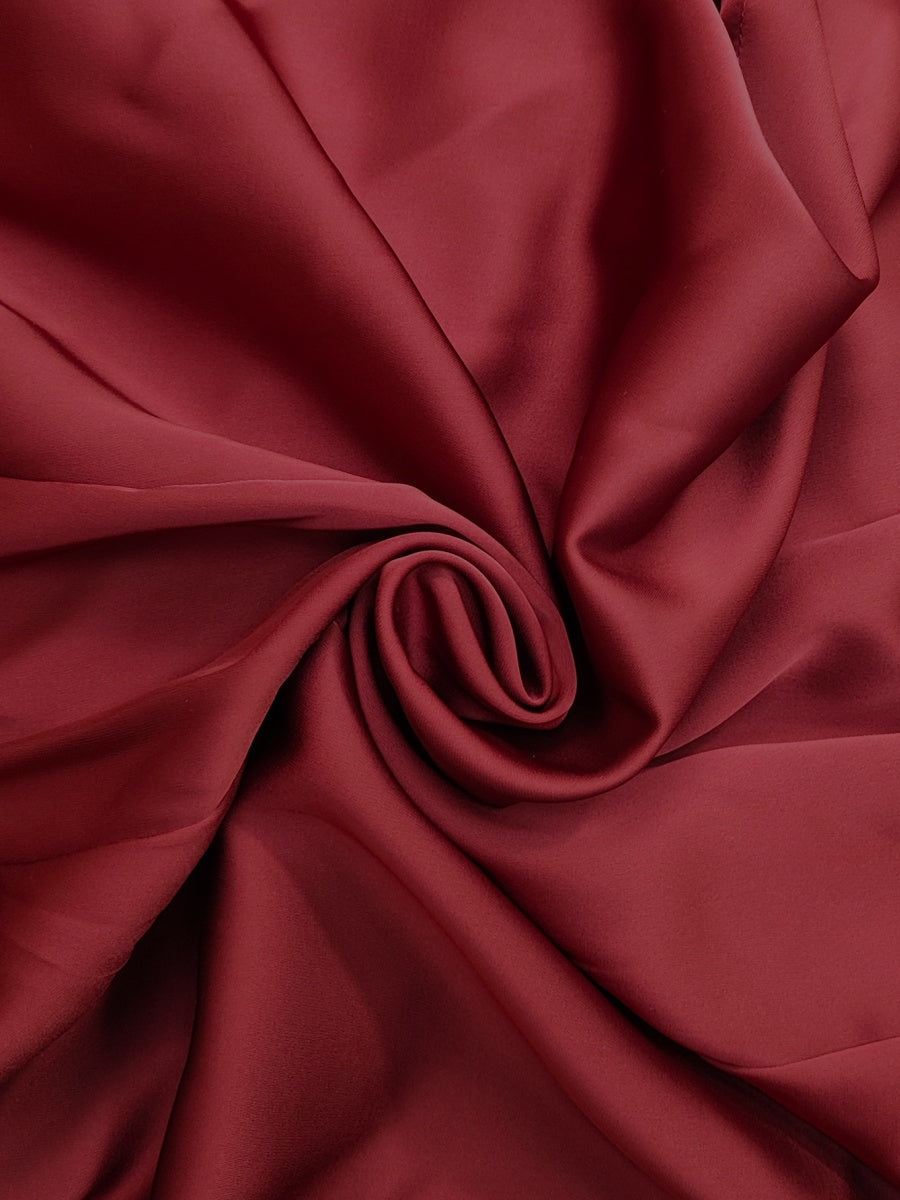 Long-sleeved V-neck Wrap Style Satin Waist Cinching With Straps Elegant And Formal Evening Wear: Midi Dress