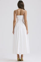 Elegant Floral Spaghetti Strap Slit Midi Prom Dress