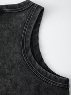 Short Washed Pleated Women Vest
