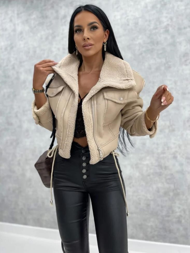 Women's Jackets Turndown Collar Spring Black Punk Outerwear For Women
