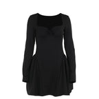 Elegant Slim Fit Bubble Long Sleeve Dress