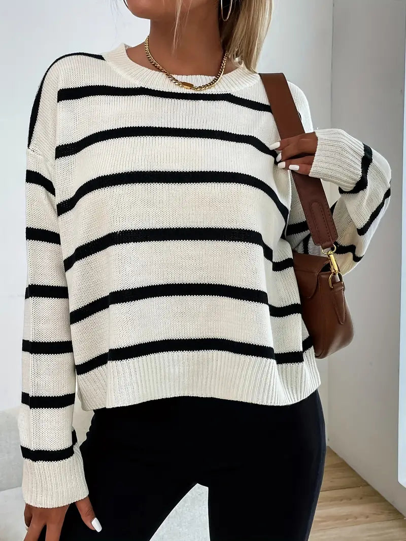 | Women's striped casual sweater