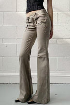 Edgy Low Waist Utility Bootcut Jeans