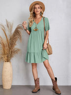 Malin Luxe V Neck Dress Chic Silhouette Collection