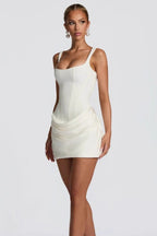 Strapless Bow Tie Detail Bodycon Mini Dress