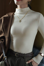 Fleece Mock Neck Slim Solid Base Layer