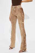 Trendy Drawstring Tie-Waist Stylish Denim Jeans