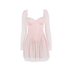Amélie Lace Fishbone Mini Dress