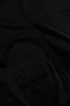 Velvet Pleated Hem Long Sleeve Party Dress