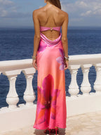 Printed Tube Maxi Dress