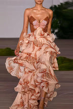 Chic V-Neck Pleated Boho Dress
