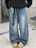 Retro Washed Dangle Mopping Boyfriend Jeans
