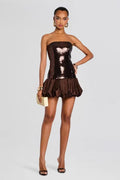 Sequin Peplum Strapless Birthday Dress
