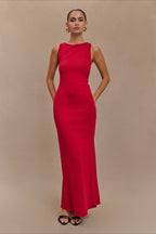 High Neck Sleeveless Wide Strap Bodycon Maxi Mini Dress