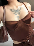 Solid Irregular Hem Corset Top