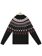 Vintage Striped Color Block Turtleneck Sweater