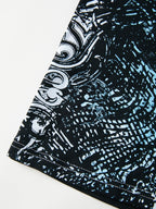 Gothic Print V Neck Long Sleeve Tee