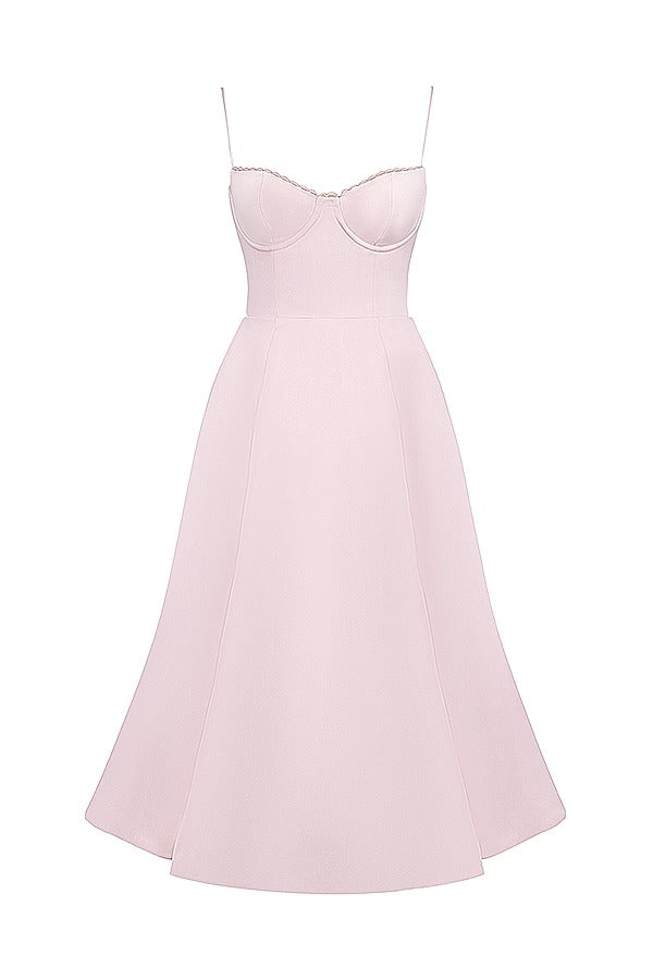 Lorraine Premium Strapless V Neck Sleeveless Tutu Maxi Dress Designer Edit