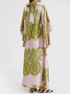 Ethnic Style Printed Stand Collar Dress