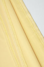 Yellow Spaghetti Strap Sweetheart Neck Scallop Trim Ruched Mermaid Maxi Dress