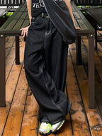 American Embroidered Wide Legs Boyfriend Jeans