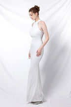 Sequin Halter Mermaid Maxi Dress