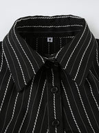 Vintage Striped Short Sleeves Shirts
