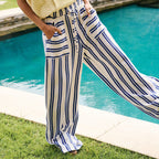 Casual Striped Wide Leg Trousers