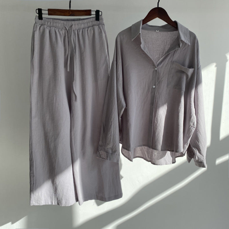 Casual  Loose Wide Legs Two-Pieces Set