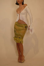 Y2K Long Sleeve Fringe Top