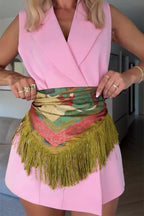 British Retro Diamond Tassel Square Scarf