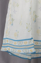 Embroidered Puff Sleeve Tie Boho Dress