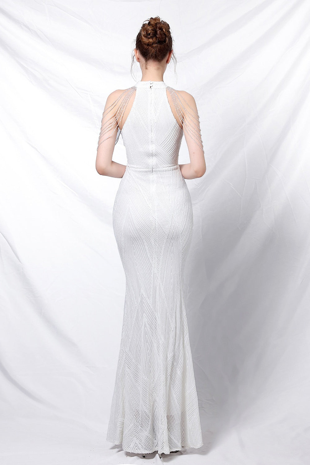 Sequin Halter Mermaid Maxi Dress