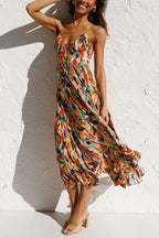 Lilia Statement Colorful Midi Dress Boutique Collection