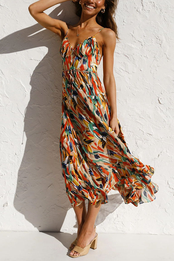 Rocío Chic Colorful Midi Dress Elevated Occasion Wear