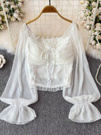 Frill Flounce Sleeve Blouse