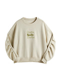 Smile Print Pull Over Oversized Hoodie