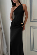Backless Metal Detail Bodycon Maxi Dress