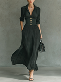 | Solid Long Sleeve Maxi Dress