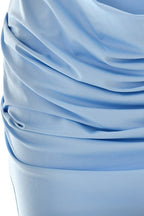 Strapless Ruched Mesh Panel Bodycon Mini Dress