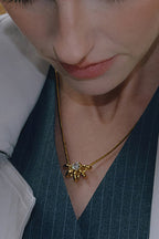 Stylish Affordable-Luxury Stainless Steel and Zircon Stud Earrings and Necklace