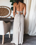 Fernanda Premium Sleeveless Pleated Dress Chic Silhouette Collection