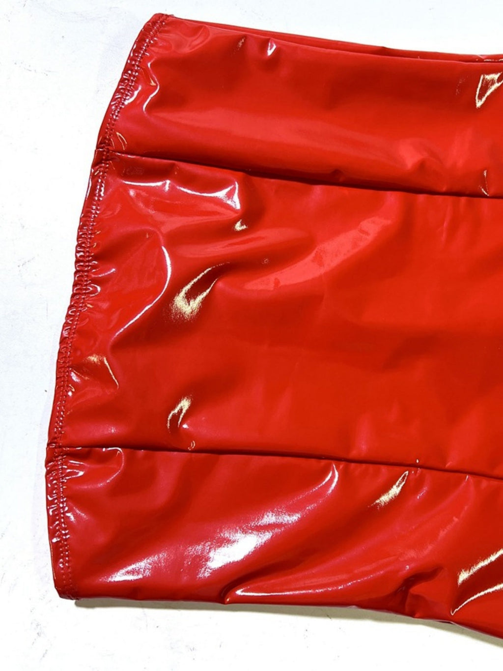 PU Leather Glossy Strapless Waist-cinching And Hip-hugging Party Mini&Short Dresses