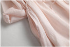 Round Neck Embroidered 3/4 Sleeve Tie Dress