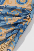 Printed Fringe Patchwork Boho Dress