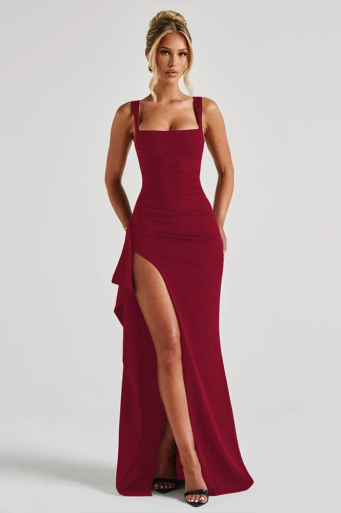 Spaghetti Strap High Slit Maxi Dress