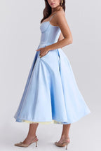 | Strapless V-neck Sleeveless Maxi Dress